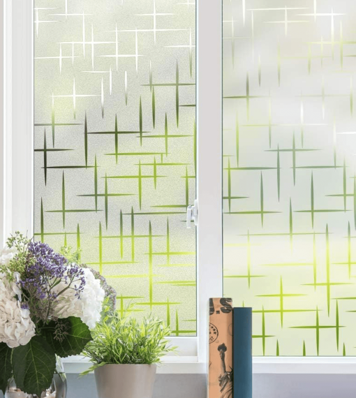 3D frosted glass window design with modern decor in Karachi