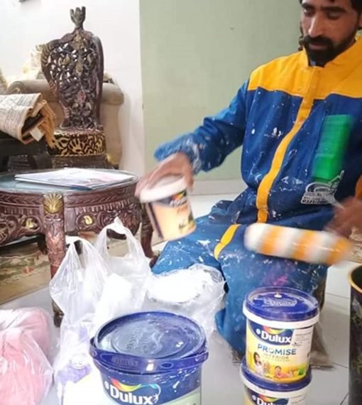 Professional painting work for interior walls in Karachi